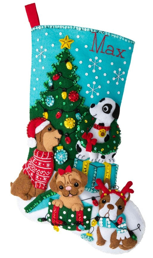Christmas Dogs Bucilla Christmas Stocking