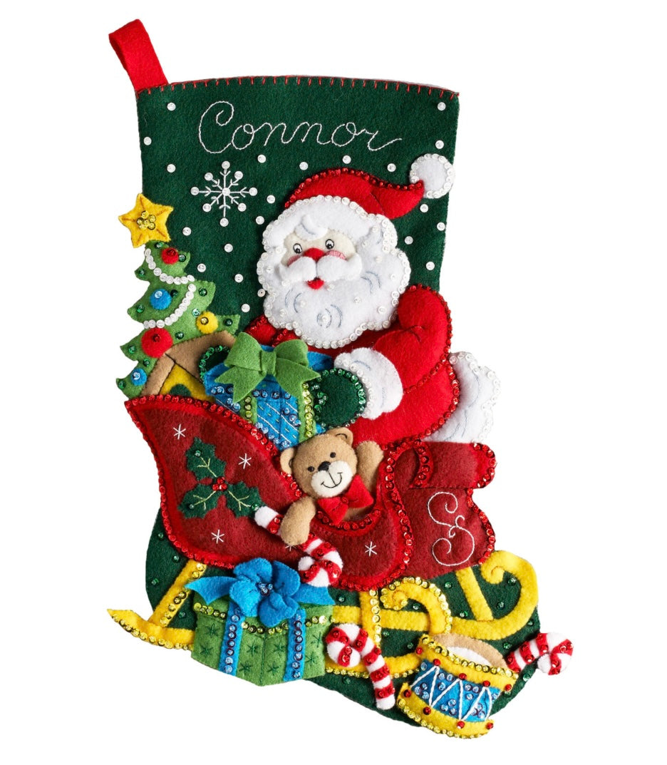 Santa’s Sleigh Bucilla Stocking