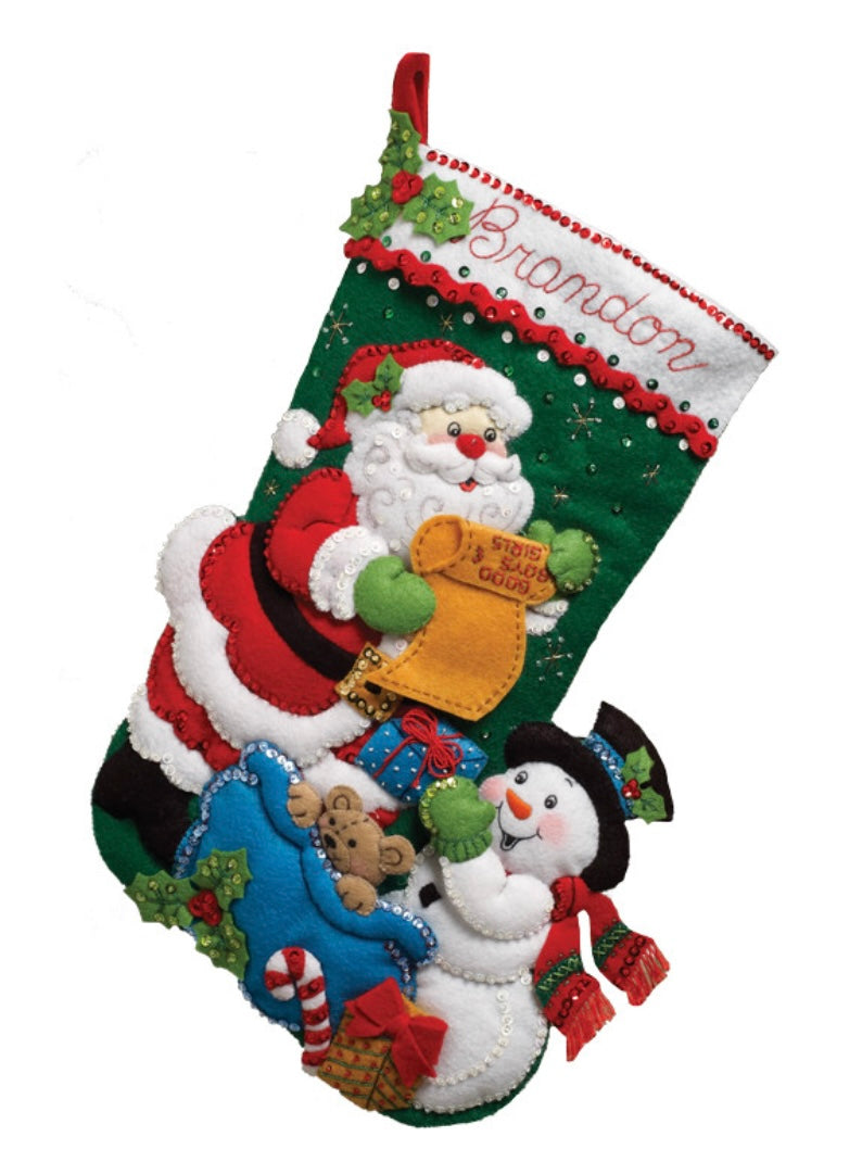 Santa’s List Bucilla Christmas Stocking