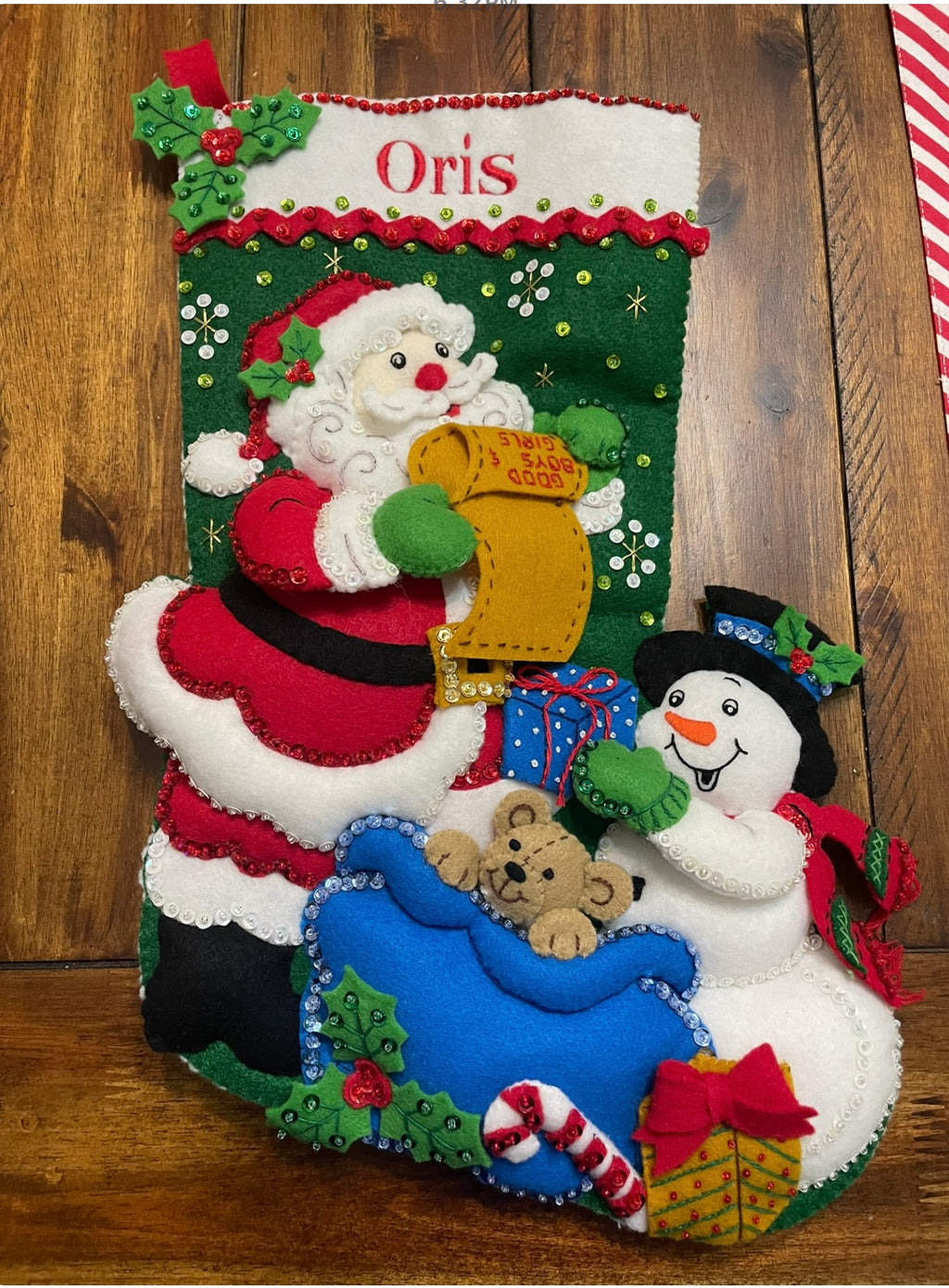 Santa’s List Bucilla Christmas Stocking