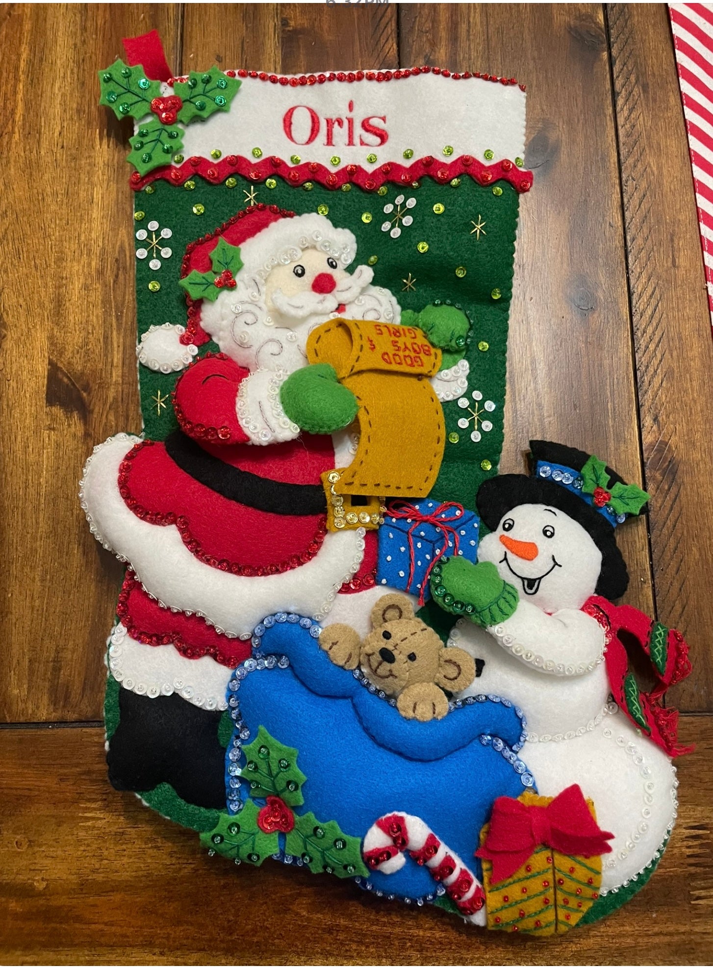 Santa’s List Bucilla Christmas Stocking