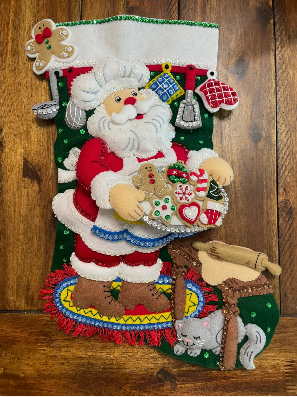 Gingerbread Santa Bucilla Christmas Stocking