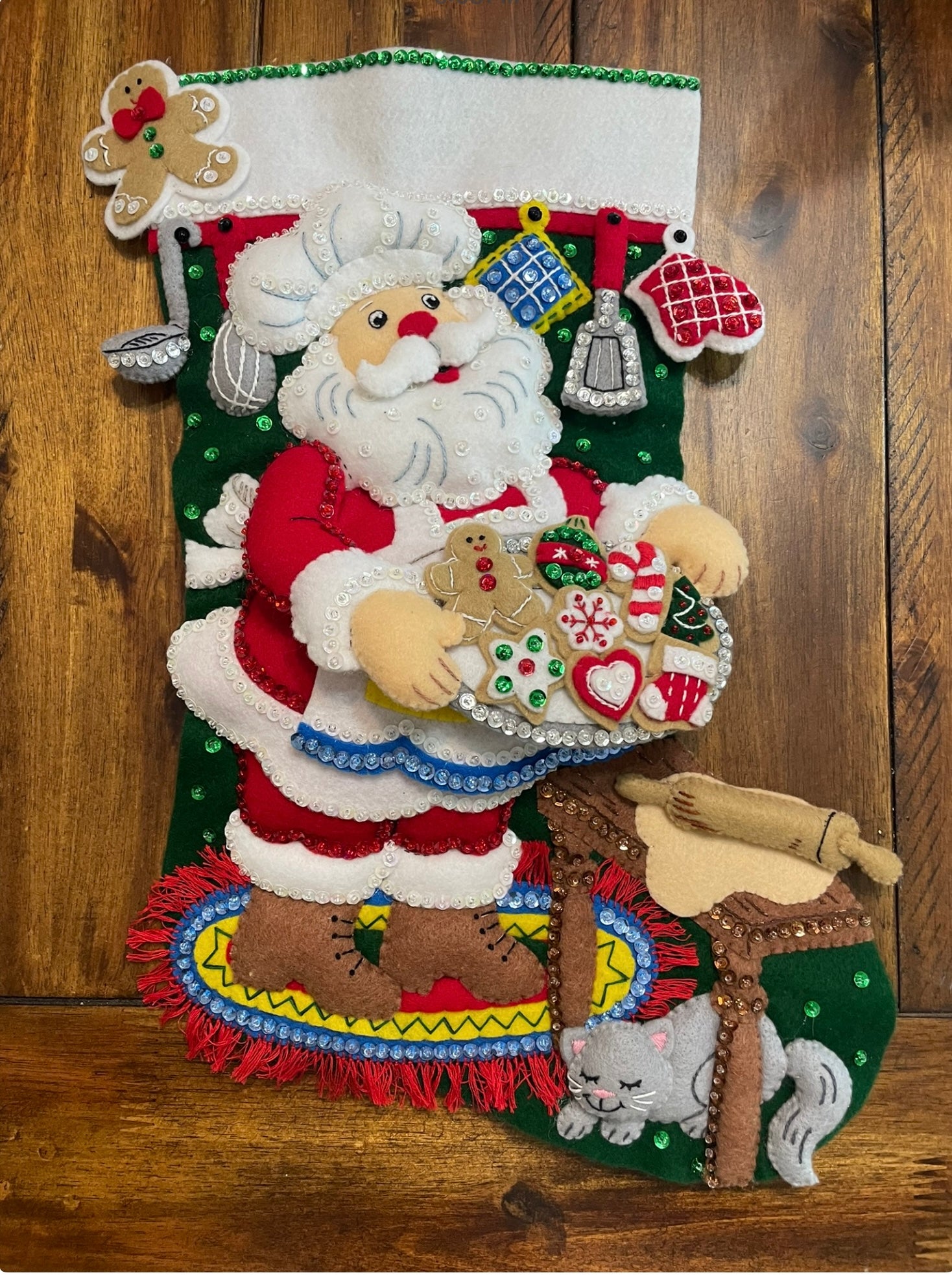 Gingerbread Santa Bucilla Christmas Stocking