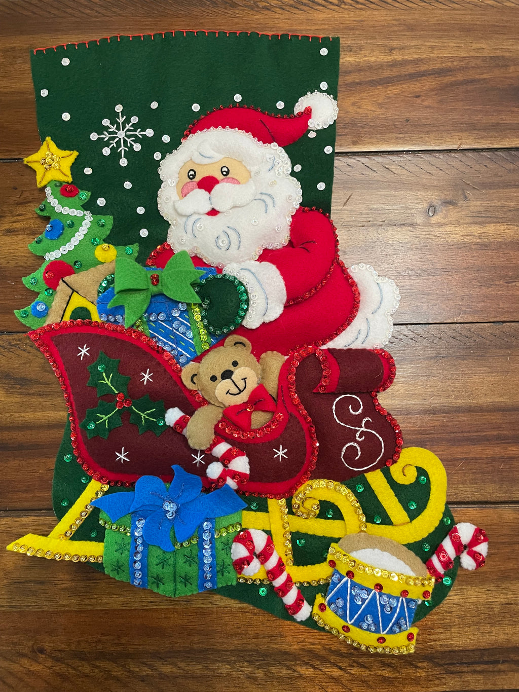 Santa’s Sleigh Bucilla Stocking