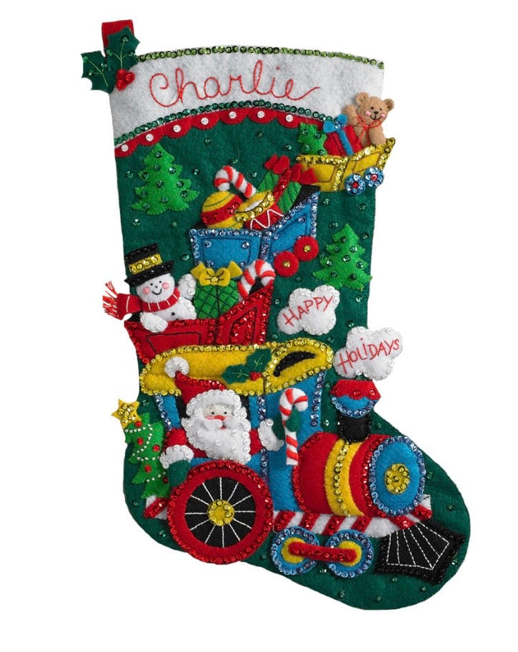 Choo Choo Santa Bucilla Christmas Stocking