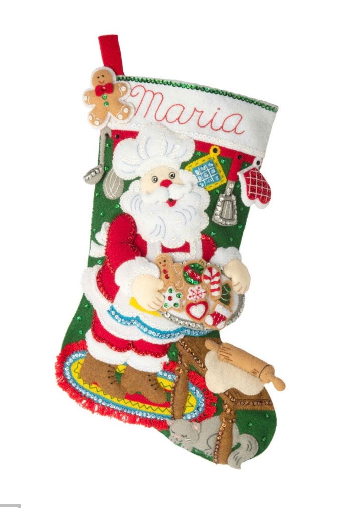 Gingerbread Santa Bucilla Christmas Stocking