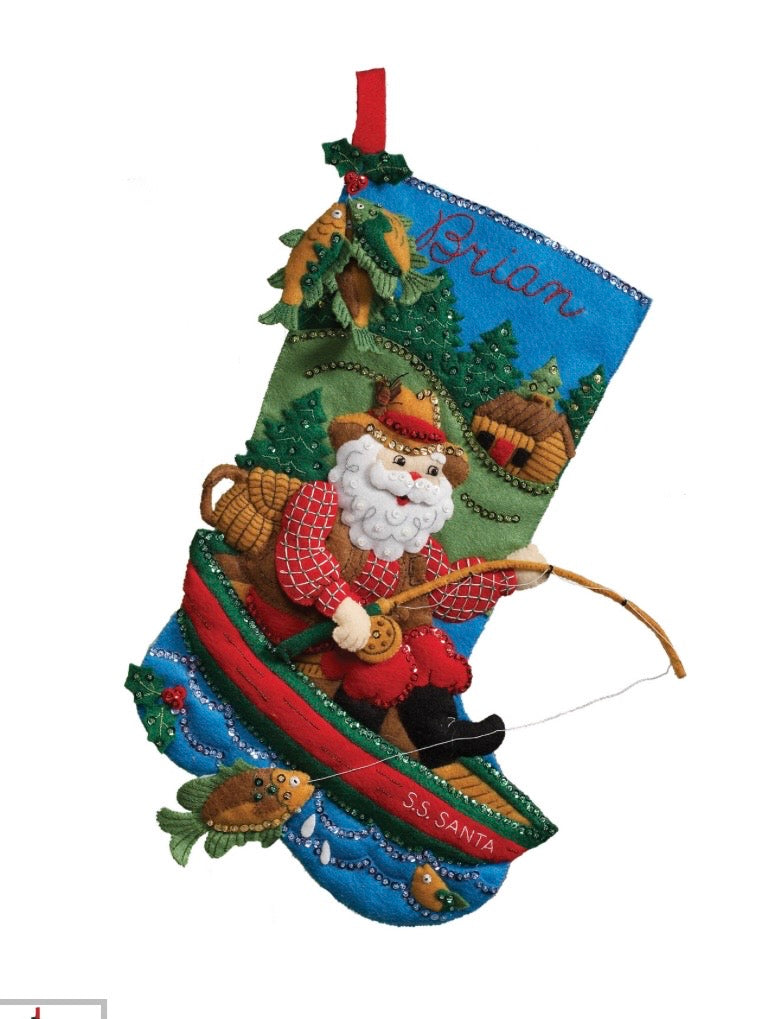 Fishing Santa Bucilla Stocking