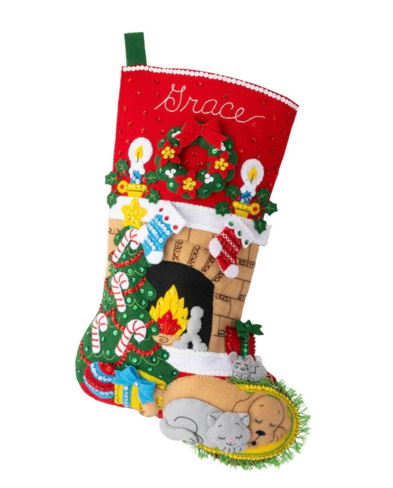 Holiday Hearth Bucilla Christmas stocking