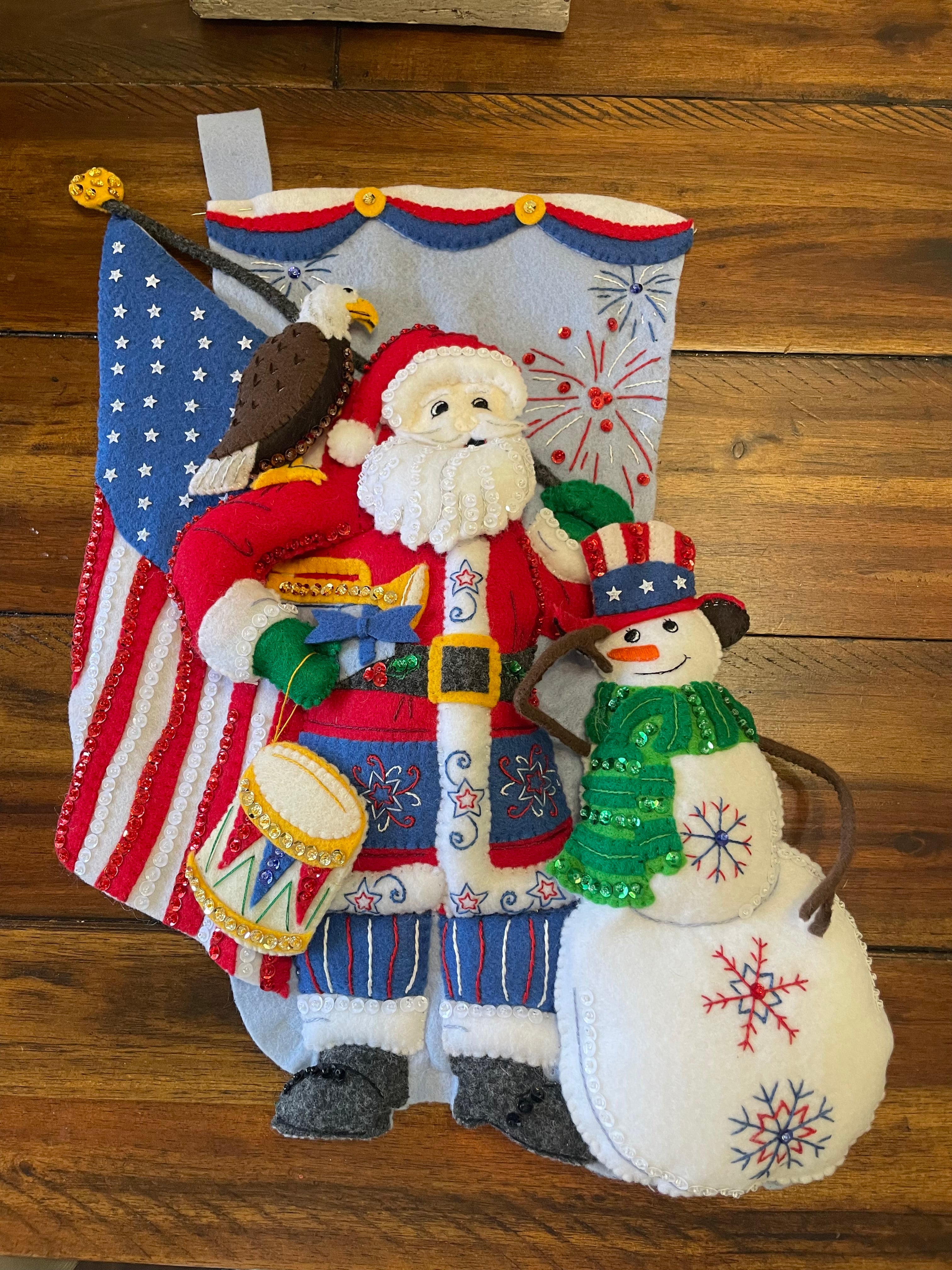 Star Spangled Santa Christmas Stocking
